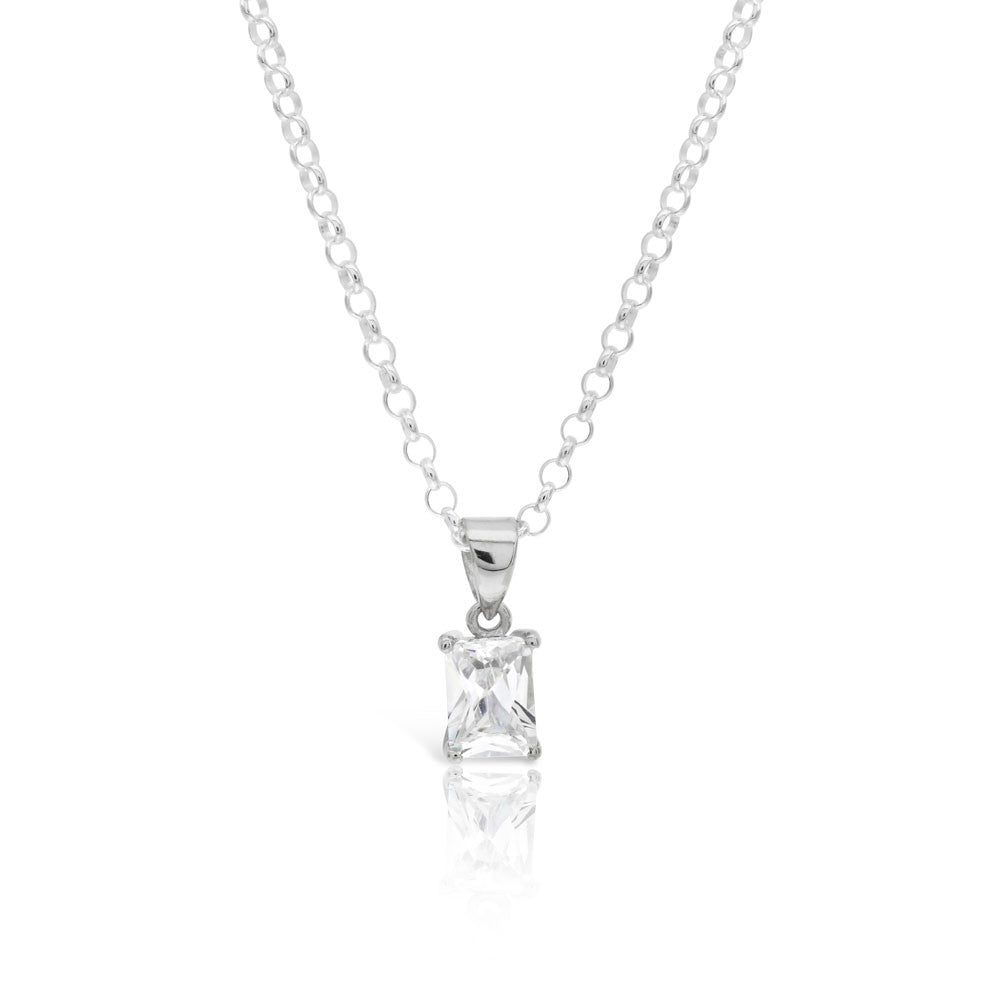 1ct Emerald Cut Solitaire Pendant - www.sparklingjewellery.com