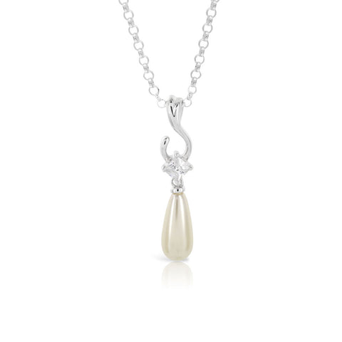 Pear Drop Pearl Pendant - www.sparklingjewellery.com