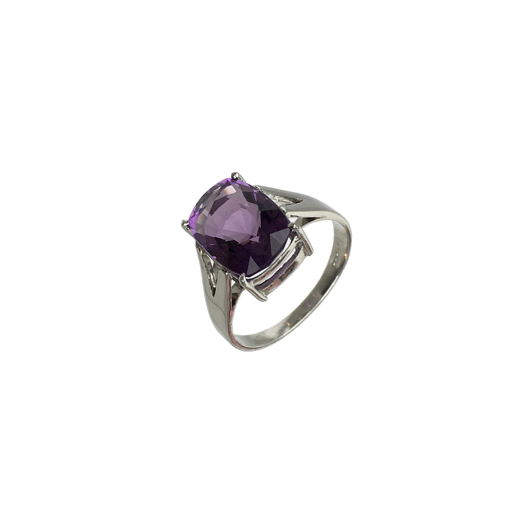 Cushion Cut Amethyst Ring - www.sparklingjewellery.com