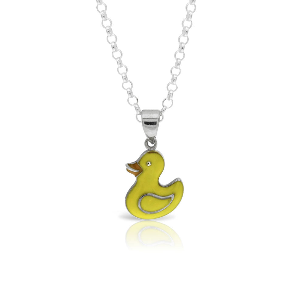 Silver Duck Pendant - www.sparklingjewellery.com