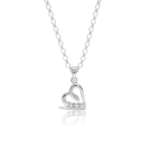 Silver Heart Pendant - www.sparklingjewellery.com