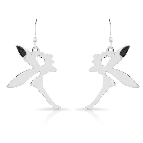 Cute Silver Tinkerbell Earrings - www.sparklingjewellery.com