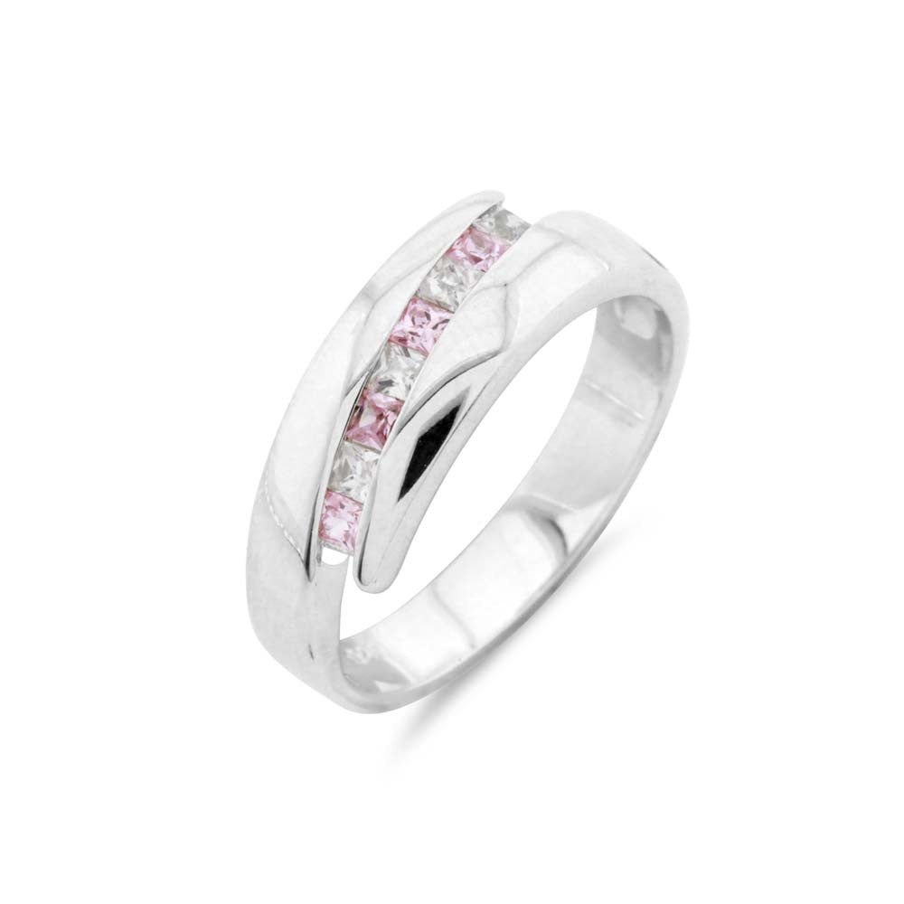 Pink Channel Set Wedding or Eternity ring Ring - www.sparklingjewellery.com