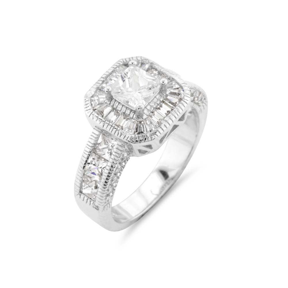 Square Vintage Halo Ring - www.sparklingjewellery.com