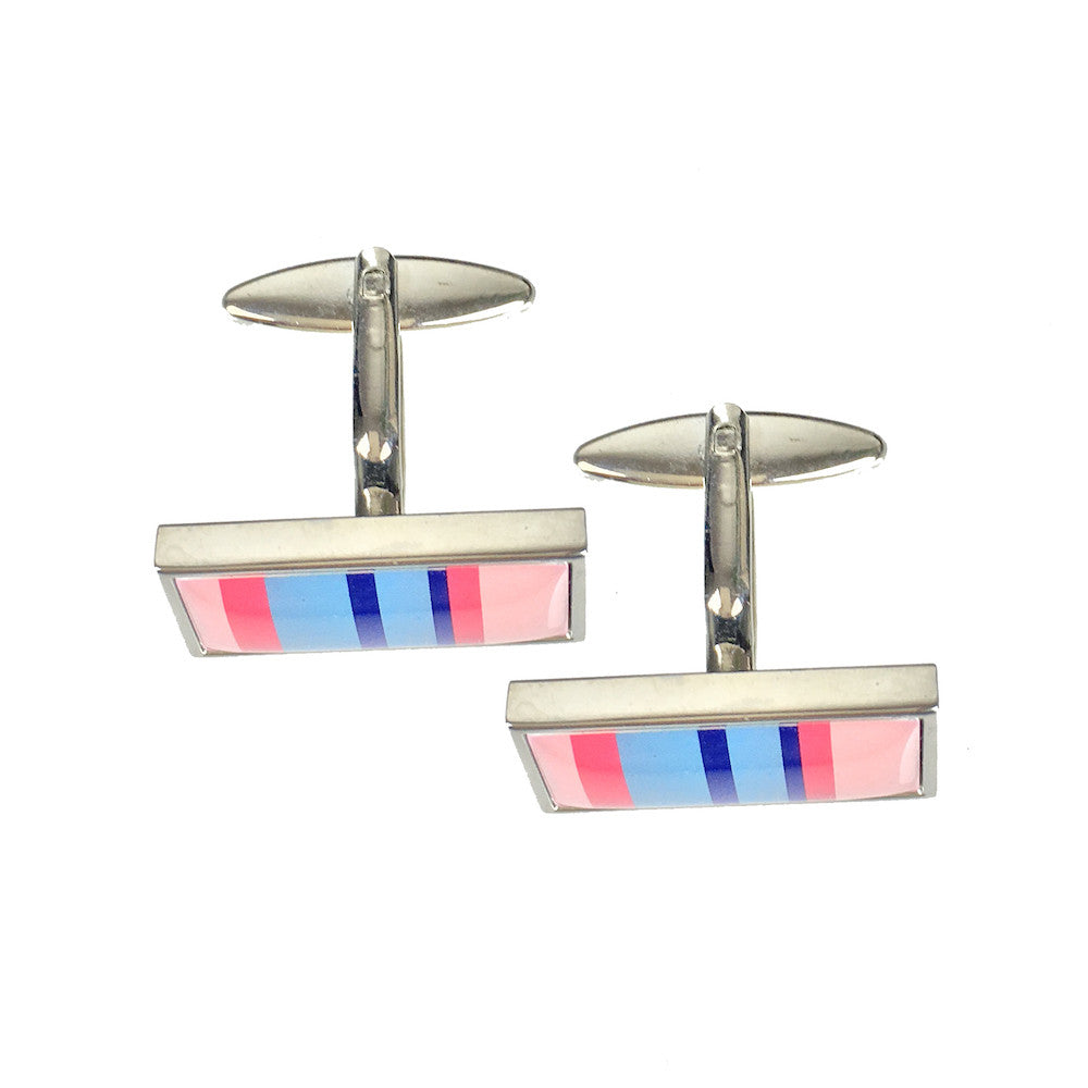 Pink Fred Bennet Silver Cufflinks - www.sparklingjewellery.com
