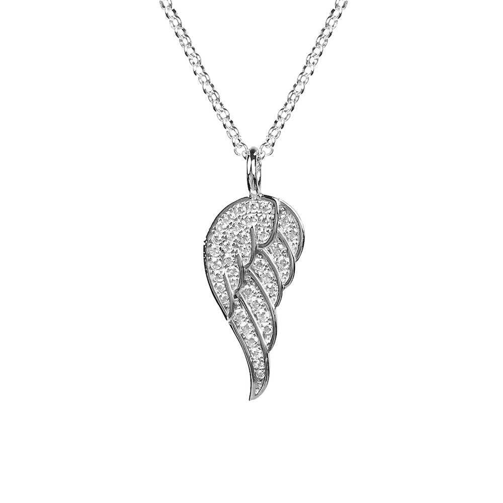 Angel Wing from Heaven Necklace Sterling Silver - www.sparklingjewellery.com