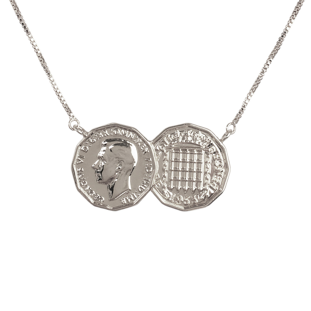 Three Penny Two Coin Necklace - www.sparklingjewellery.com
