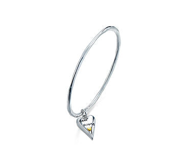 Best Friend Heart Bangle - www.sparklingjewellery.com