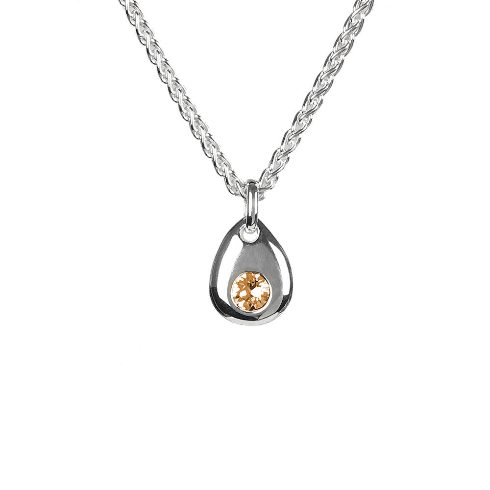 November - Birthstone & Initial Necklace Set - www.sparklingjewellery.com