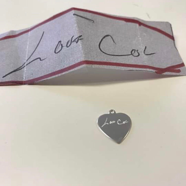 Handwritten Memory Charm - www.sparklingjewellery.com