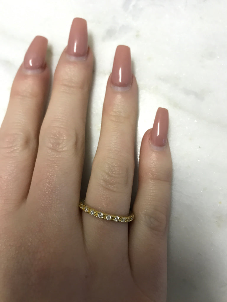Gold Vermiel Eternity Ring - www.sparklingjewellery.com