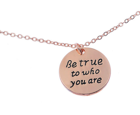 Be True To Who You Are Rose Gold Necklace - www.sparklingjewellery.com