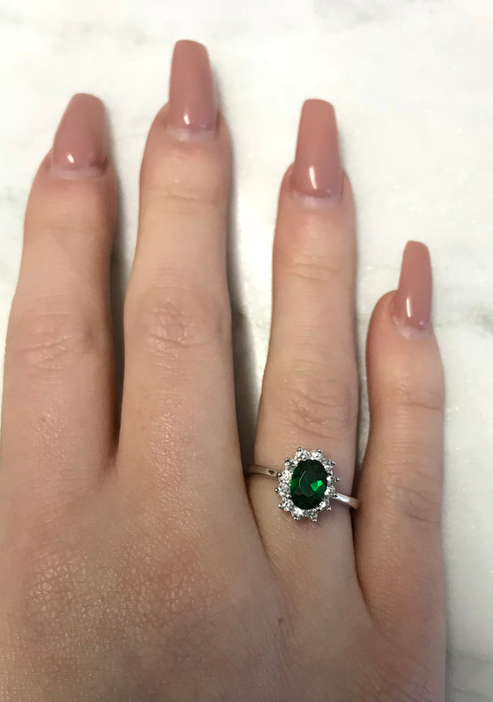 Kate Middleton Style Emerald Engagement Ring - www.sparklingjewellery.com
