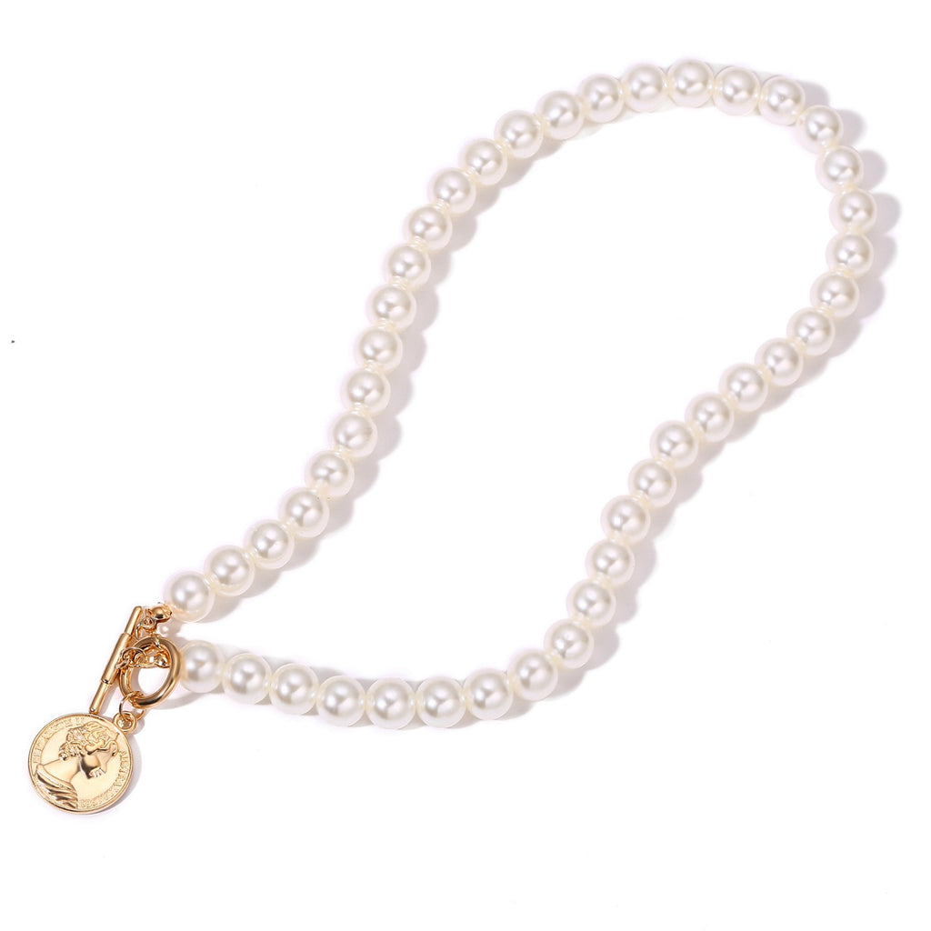 Pearl Coin Necklace - www.sparklingjewellery.com