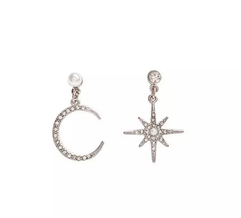 Moon & Star Earrings - www.sparklingjewellery.com