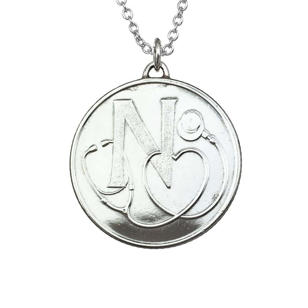 Alphabet Initial Coin Necklace on a silver chain - www.sparklingjewellery.com