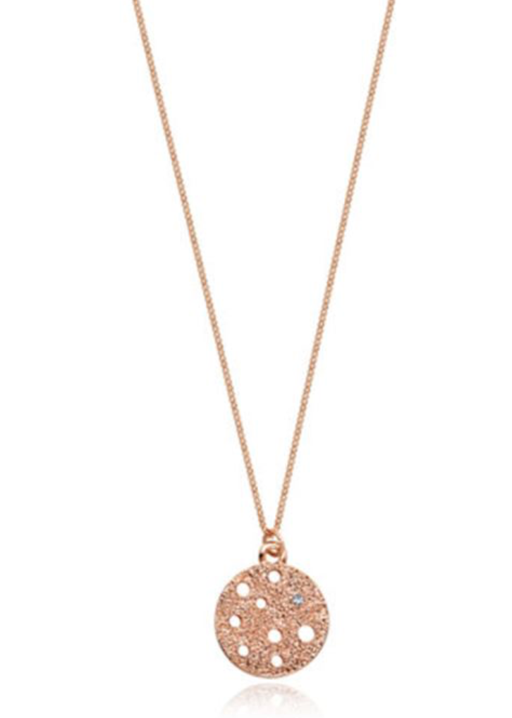 Silver or Rose Gold Circle Pendant - www.sparklingjewellery.com