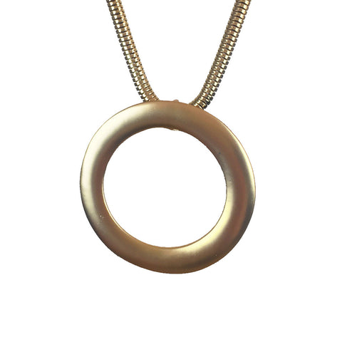 Maxi Circle Necklace Matt Gold - www.sparklingjewellery.com