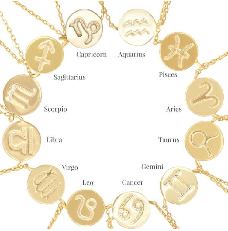 Horoscope Necklace Gold - www.sparklingjewellery.com