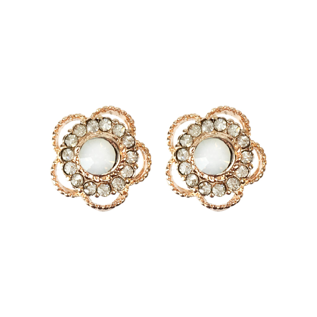 Crystal Flower Earrings - www.sparklingjewellery.com