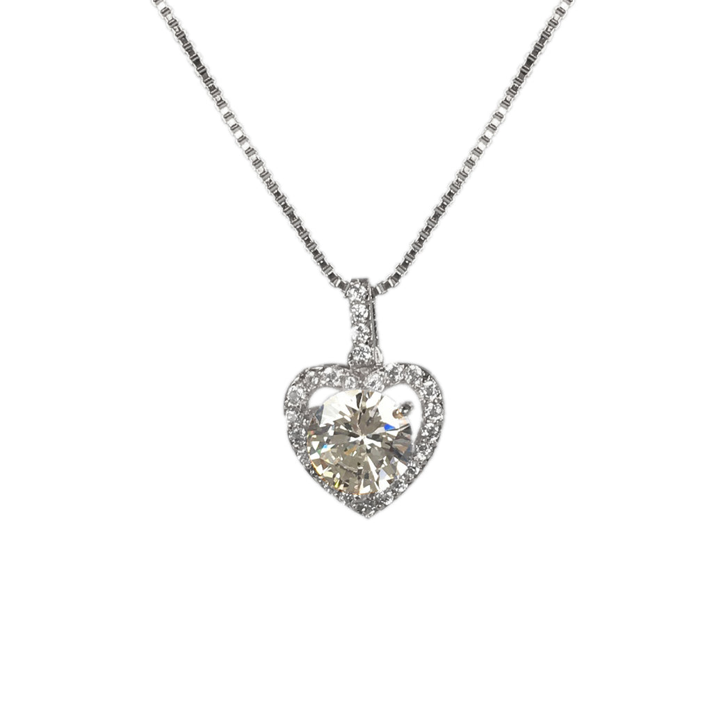 Valentine Heart Halo Necklace - www.sparklingjewellery.com