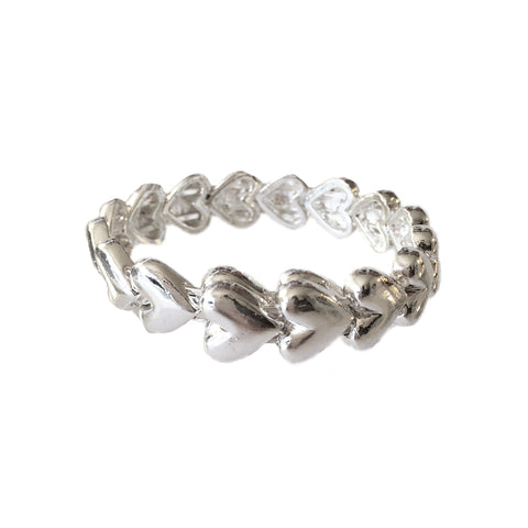 Silver Heart Bangle - www.sparklingjewellery.com