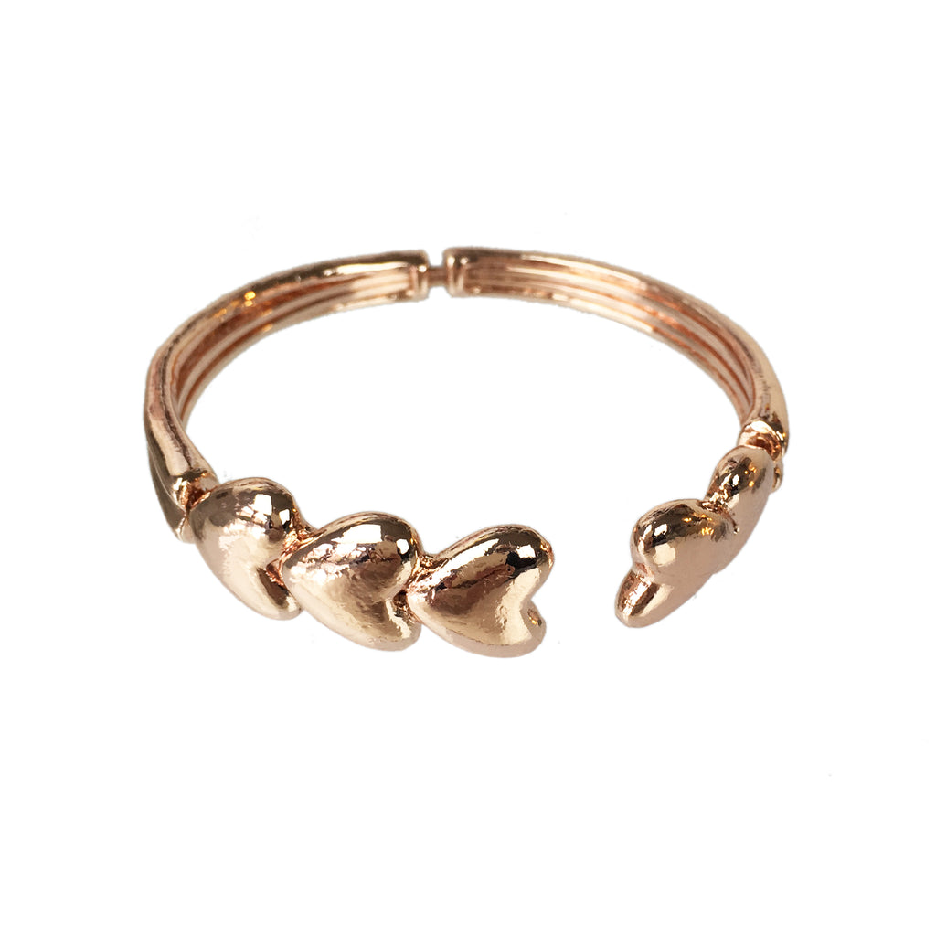 Rose Gold Heart Bangle - www.sparklingjewellery.com