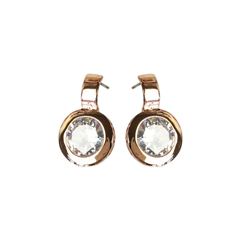 Designer Drop Earrings Rose Gold or Silver - www.sparklingjewellery.com