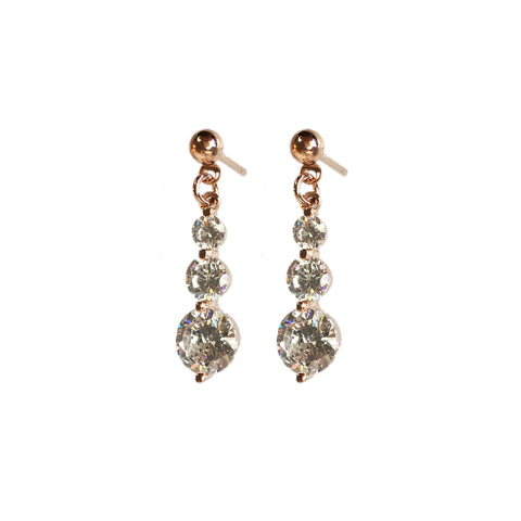 Rose Gold Sparkle Drop Earrings - www.sparklingjewellery.com
