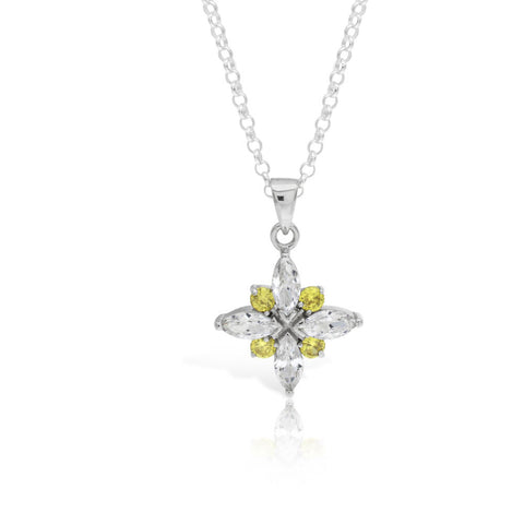 Canary Star Silver Pendant - www.sparklingjewellery.com