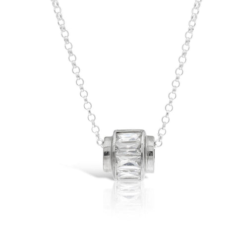 Channel Set Baguette Pendant - www.sparklingjewellery.com