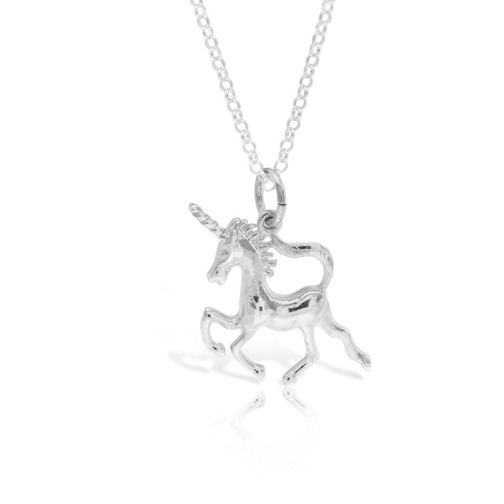 Sterling Silver Unicorn Pendant - www.sparklingjewellery.com