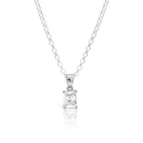 1ct Emerald Cut Solitaire Pendant - www.sparklingjewellery.com