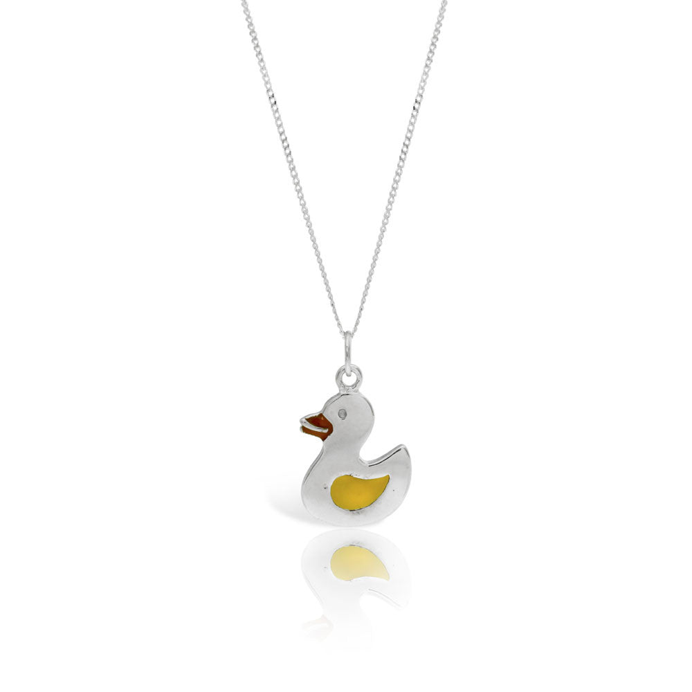 Silver Duck Pendant - www.sparklingjewellery.com