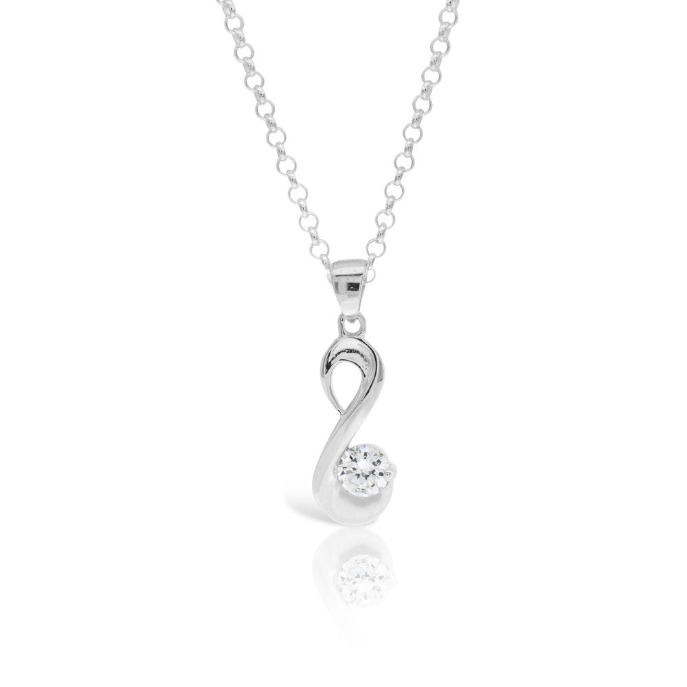 Swirl Silver Pendant - www.sparklingjewellery.com