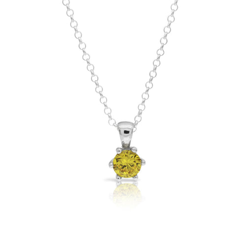 Classic Canary Solitaire Pendant - www.sparklingjewellery.com