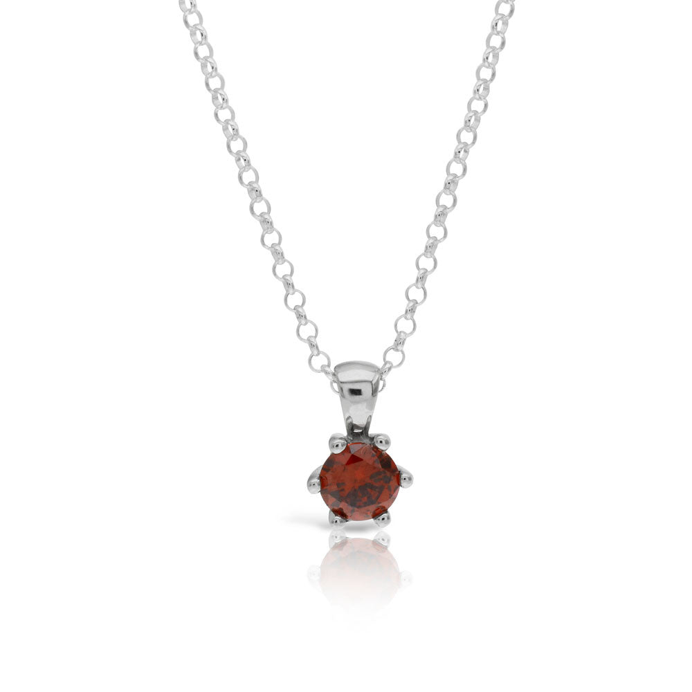 Classic Ruby Red Solitaire Pendant - www.sparklingjewellery.com