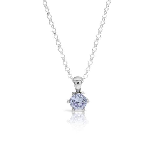 Classic Amethyst Solitaire Pendant - www.sparklingjewellery.com