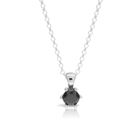 Black Solitaire Pendant - www.sparklingjewellery.com