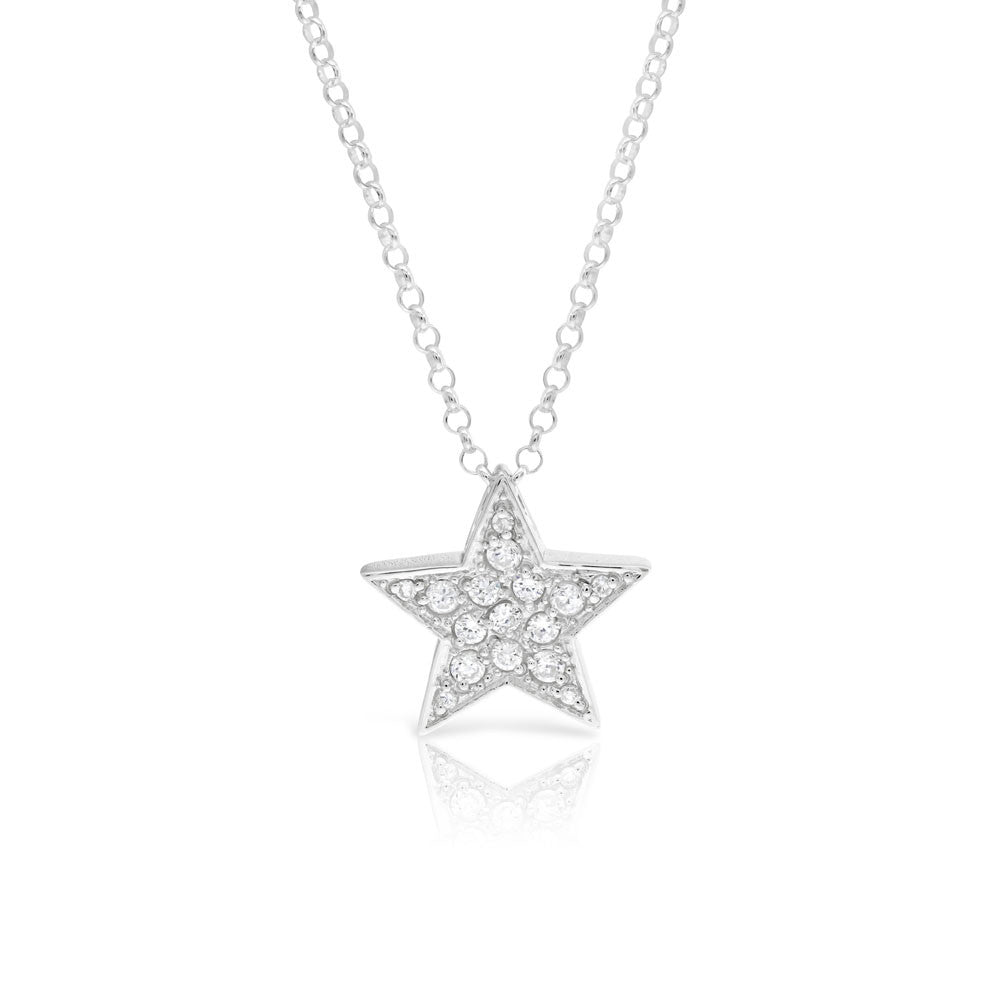 Star Pave Silver Pendant - www.sparklingjewellery.com