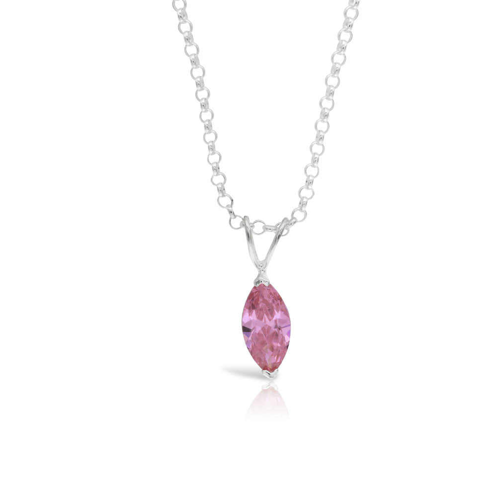 Marquise Pink Pendant - www.sparklingjewellery.com
