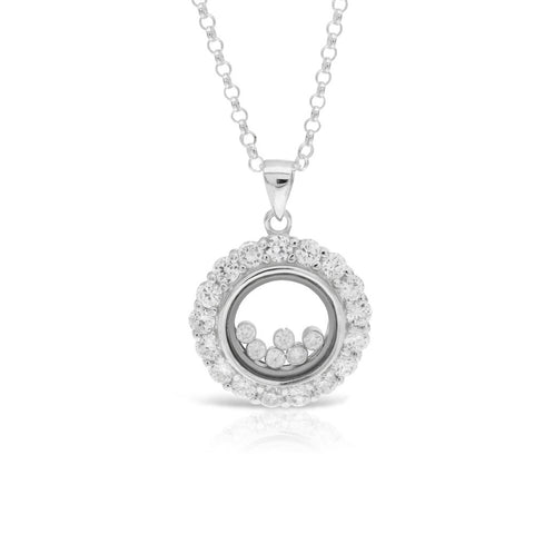 Silver Happy Halo Pendant - www.sparklingjewellery.com