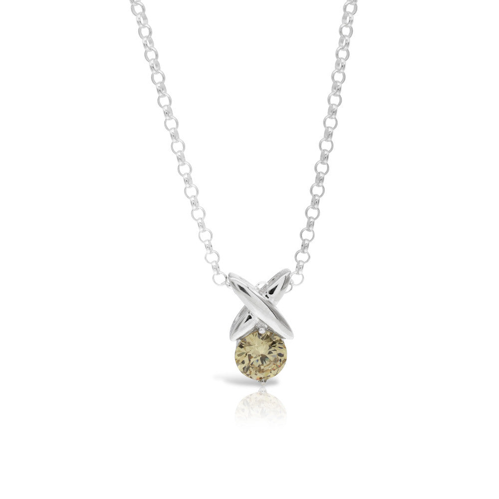 Champagne Kiss Solitaire Pendant - www.sparklingjewellery.com