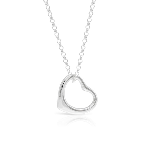 Sterling Silver Floating Heart Silver - www.sparklingjewellery.com