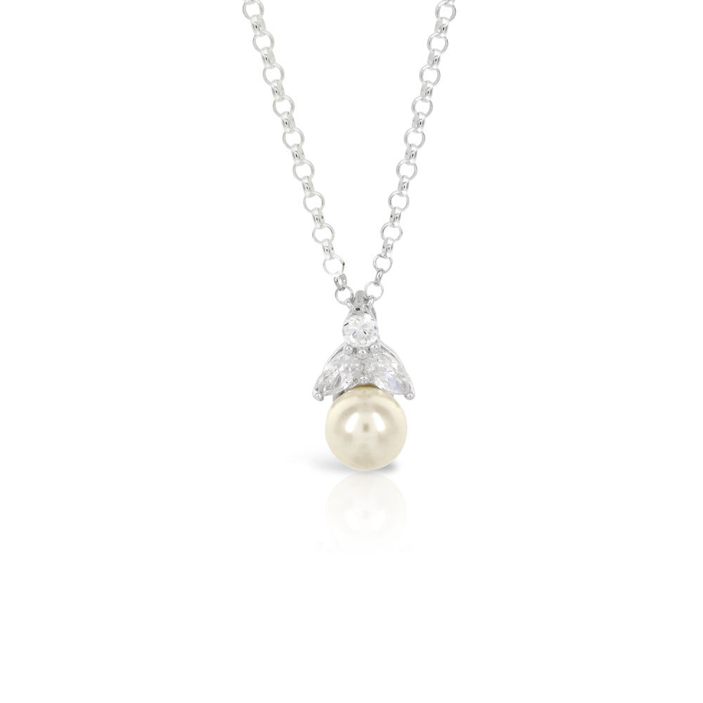 Silver Pearl Pendant - www.sparklingjewellery.com