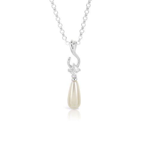 Pear Drop Pearl Pendant - www.sparklingjewellery.com