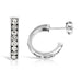 Channel Set Simulated Diamond Hoop Earrings - www.sparklingjewellery.com