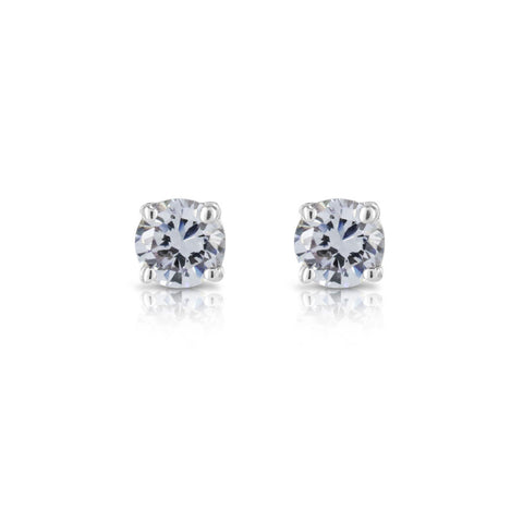 Half Carat Lilac Brilliant Round Cut Silver Earrings - www.sparklingjewellery.com