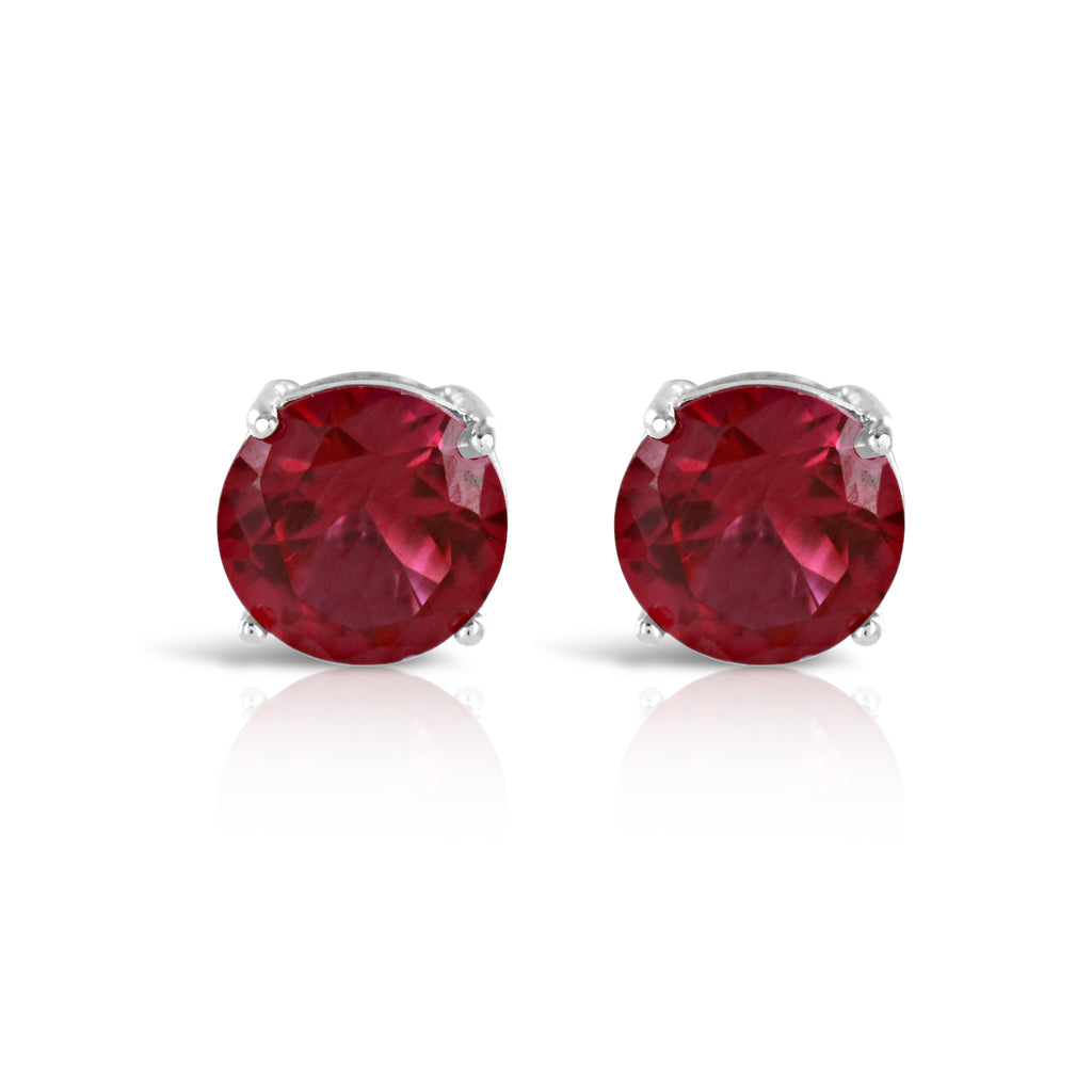 Vivid Red Stud Earrings - www.sparklingjewellery.com