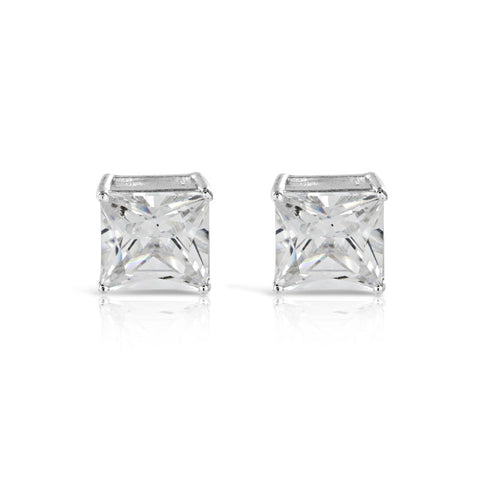 Large Square Cut Square Stud Earrings - www.sparklingjewellery.com